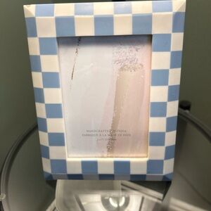 Blue and White Checkered Photo Frame